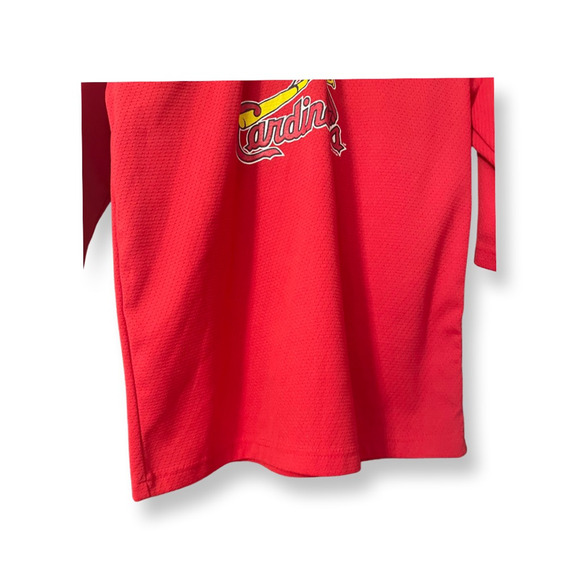 Major League St. Louis Cardinals Baseball Jersey V-Neck 3/4 Sleeves Red Boys L - Picture 3 of 8